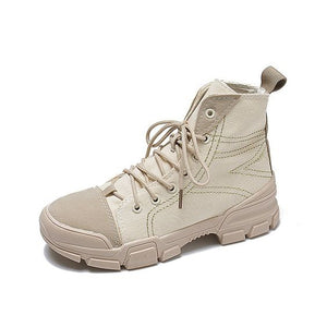 Women's British Street Style High Top Martin Boots - Abershoes