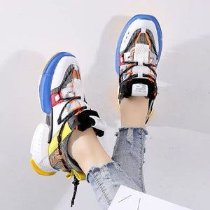 Women's Stylish Color Block Breathable Sneaker Shoes - Abershoes