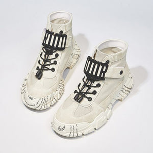 Women's Trendy British Martin Canvas Booties - Abershoes