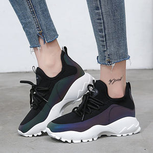 Women's Trendy Comfortable FlyKnit Dad Sneaker Shoes - Abershoes