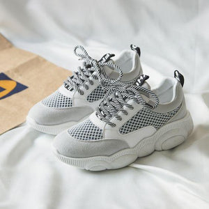 Cute Mesh Platform Dad Sneaker Shoes - Abershoes