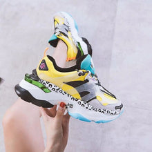 Load image into Gallery viewer, Women&#39;s Cool Color Block Dot Dad Sneaker Shoes - Abershoes