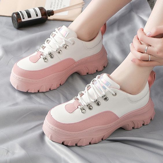 Women's Trendy Color Design Platform Shoes - Abershoes