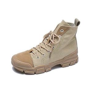 Women's British Street Style High Top Martin Boots - Abershoes