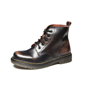 Couples British Trend Leather Martin Boots - Abershoes