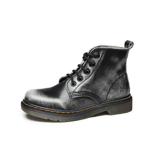 Couples British Trend Leather Martin Boots - Abershoes