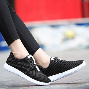 Hollow Out FlyKnit Breathable Sneakers - Abershoes