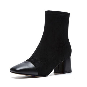 Trendy Color Block Short Ankle Boots - Abershoes