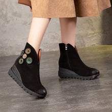Load image into Gallery viewer, Handmade Leather Platform Wedge Shoes - Abershoes