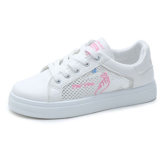 Trendy Summer Mesh Breathable White Shoes - Abershoes