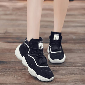 Chic High Top Breathable Dad Sneaker Shoes - Abershoes