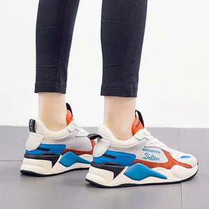 Trendy Color Block Leather Sneaker Shoes - Abershoes