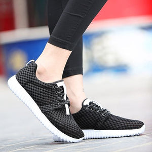 Hollow Out FlyKnit Breathable Sneakers - Abershoes