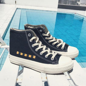 Trendy Student Style High Top Canvas Shoes - Abershoes