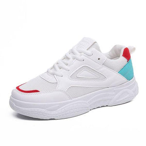Girly White Sneaker Shoes - Abershoes