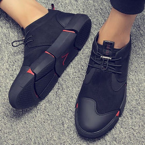 Men's Trendy British Style Black Leather Shoes - Abershoes