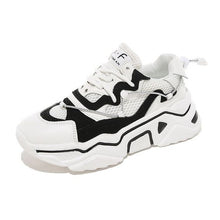 Load image into Gallery viewer, Women&#39;s Trendy Black/White Mesh Breathable Sneaker Shoes - Abershoes