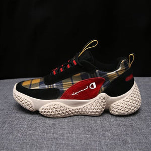 Hot Trend Color Block Grid Sneaker Shoes - Abershoes