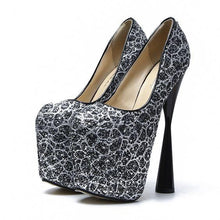 Load image into Gallery viewer, Super High Heel Color Block Sequin Pumps - Abershoes