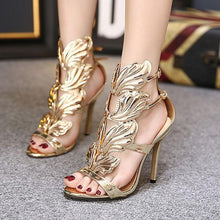 Load image into Gallery viewer, Women&#39;s Metal Wing High Heel Sandals - Abershoes