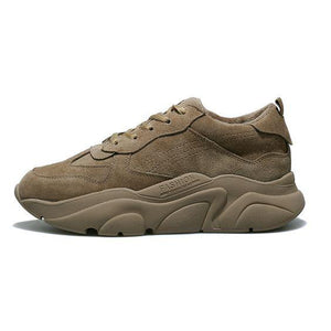 Velvet Platform Dad Sneaker Shoes - Abershoes