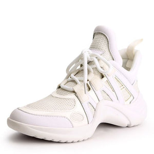 Women's Mesh Breathable Color Block Sneaker Shoes - Abershoes