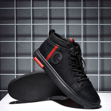 Load image into Gallery viewer, Trendy British Black High Top Shoes - Abershoes