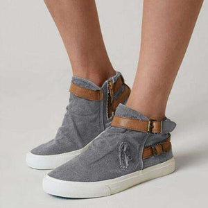 Flat Belt Buckle Cowboy Shoes - Abershoes