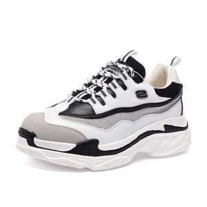 Classical Black White Block Sneaker Shoes - Abershoes