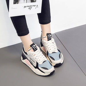 Trendy Color Block Leather Sneaker Shoes - Abershoes